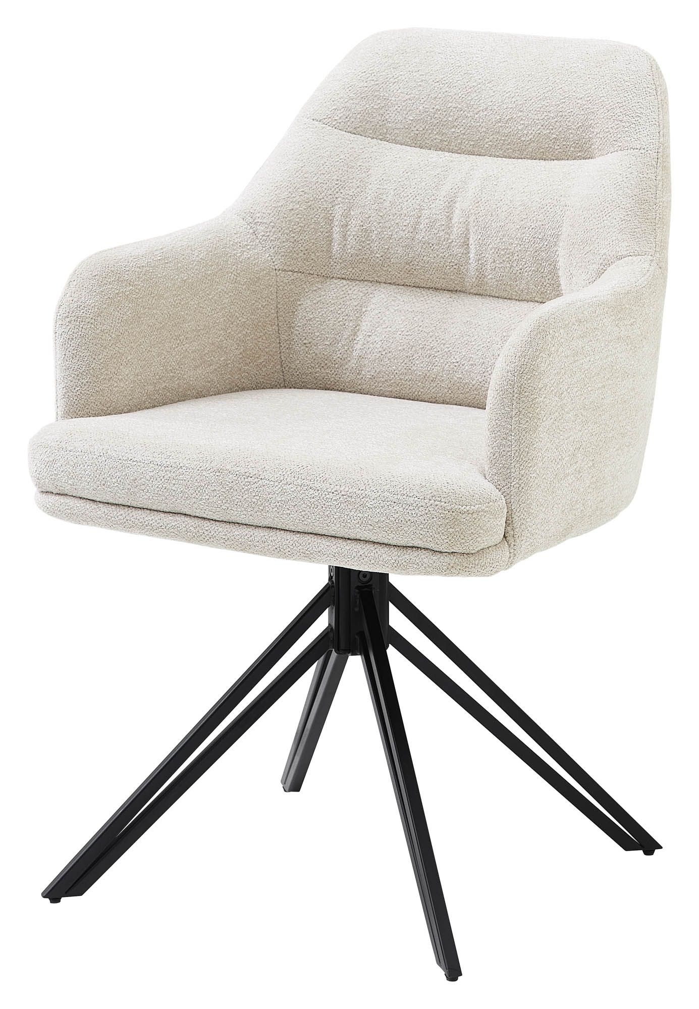 Armlehnstuhl beige 180° drehbar mit Auto-Return -  Emlyn
