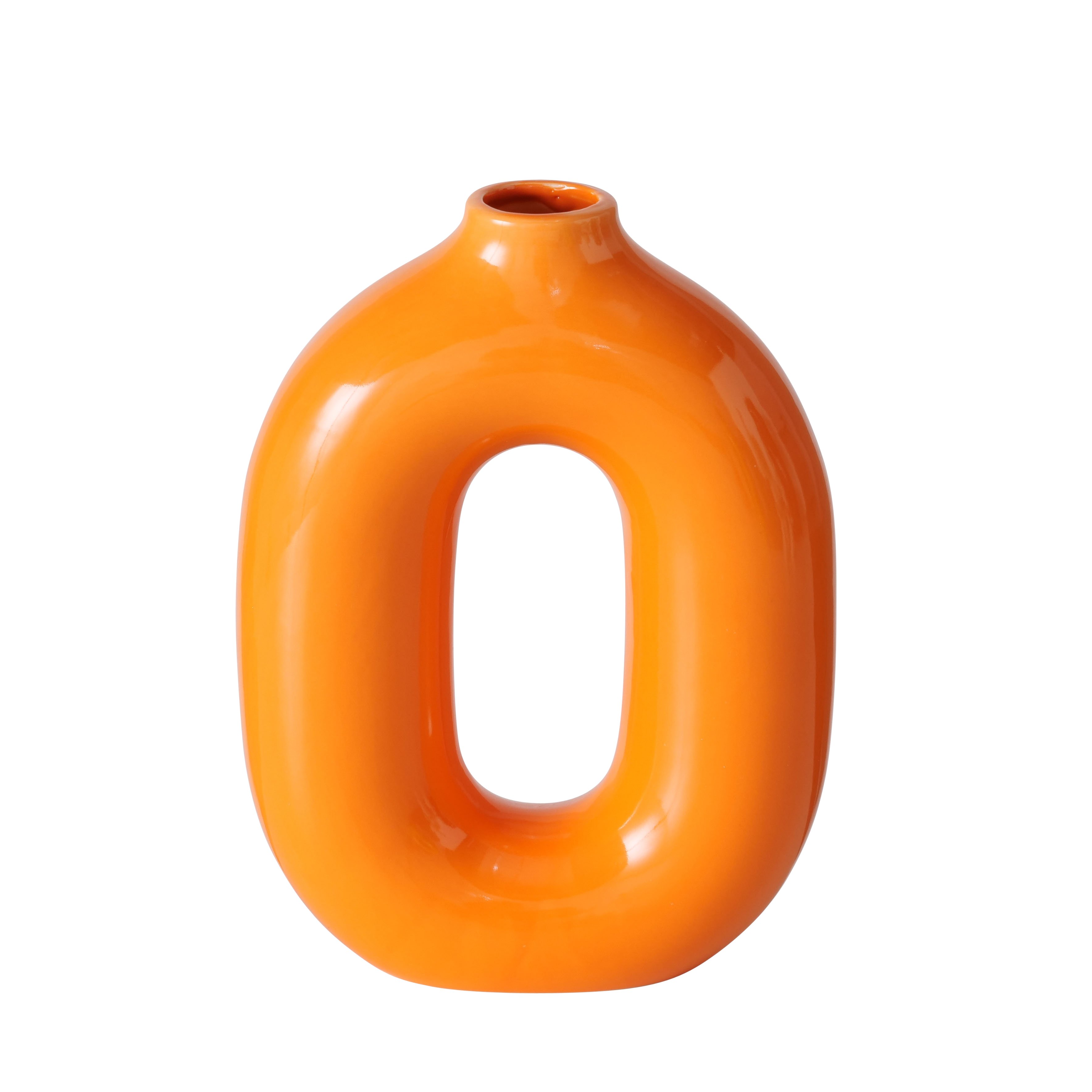 Boltze Glasvase – Moderne Design-Vase in Orange mit organischer Form