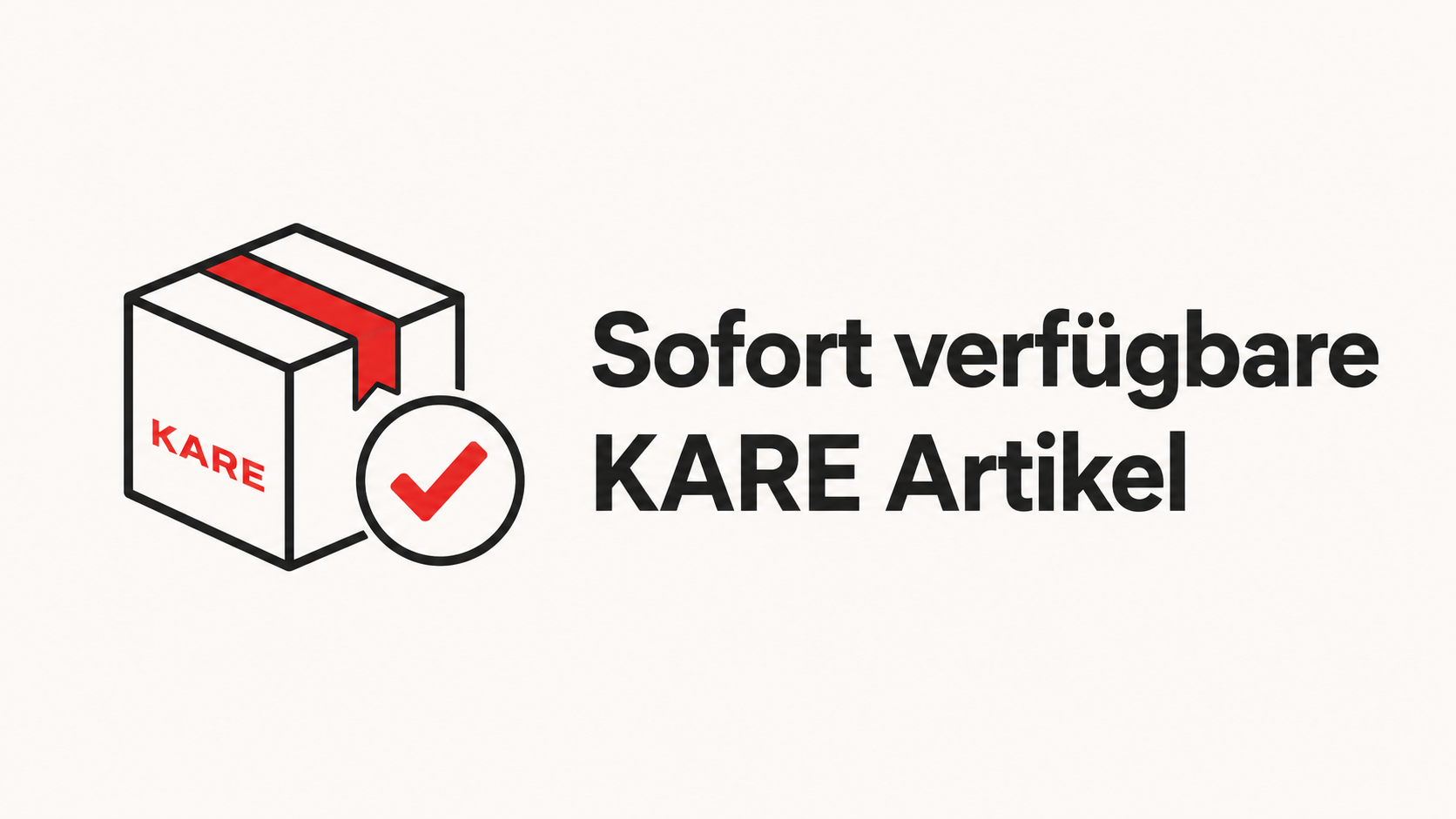 Symbolgrafik für sofort verfügbare KARE Artikel mit Paket beziehungsweise Lieferwagen