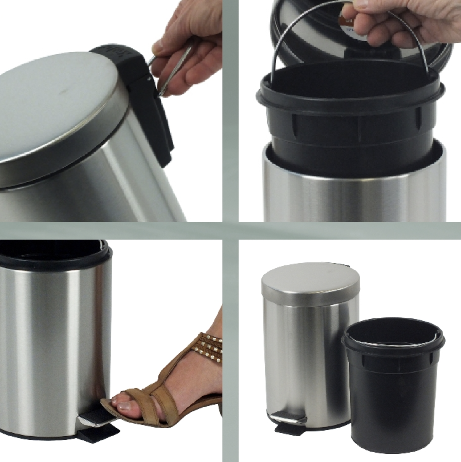 Kosmetikeimer 3L silber matt - Kela Torre