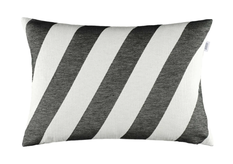 Schöner Wohnen Kissenhülle Junction 38x58 cm Schwarz – Moderne Baumwoll Kissenhülle mit Streifen
