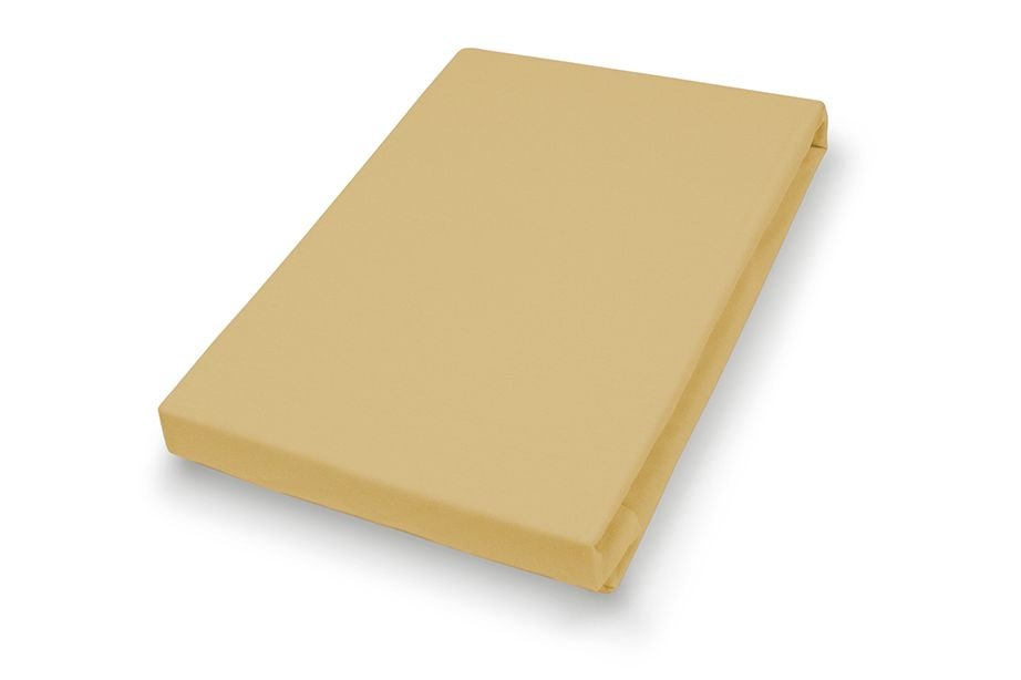 Hahn Haustextilien Mako-Feinjersey-Spannbetttuch senf 190 x 200 cm