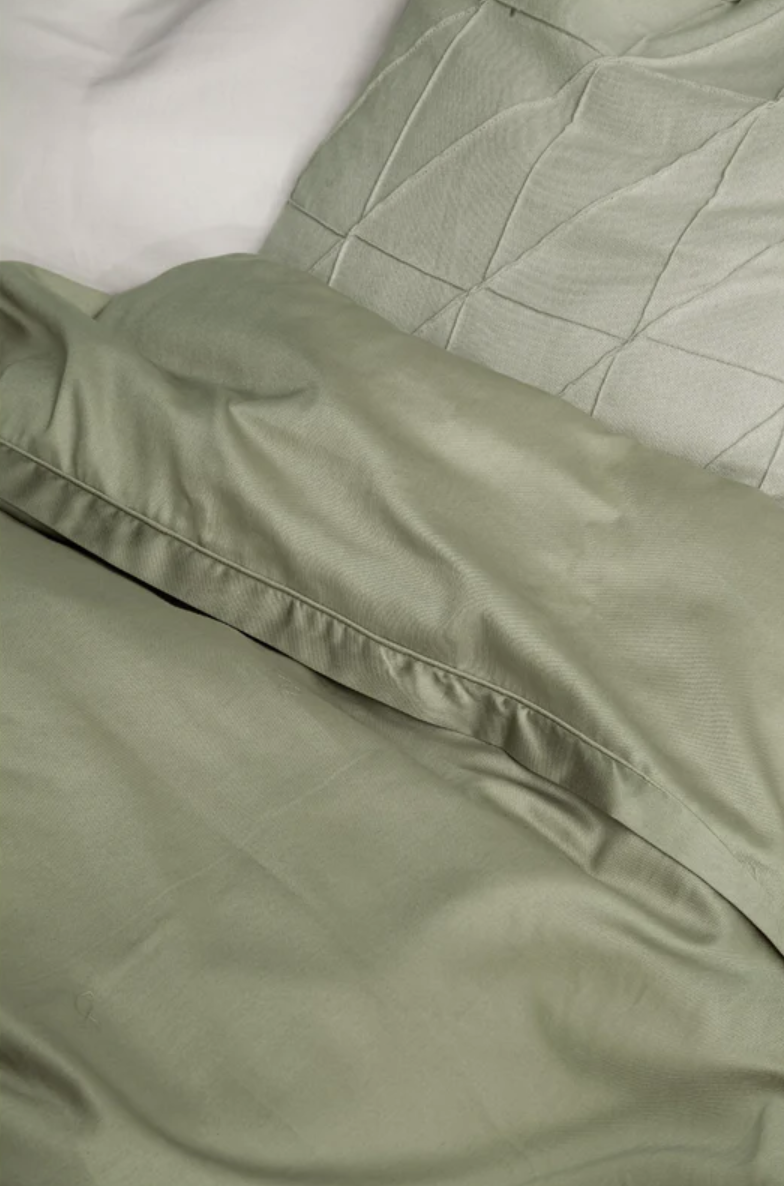 Bettwäsche 135x200 Olive - 100 % Baumwolle 135 x 200 cm