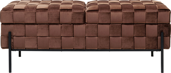 Truhenbank braun - 121 cm - KARE Weave Mocca