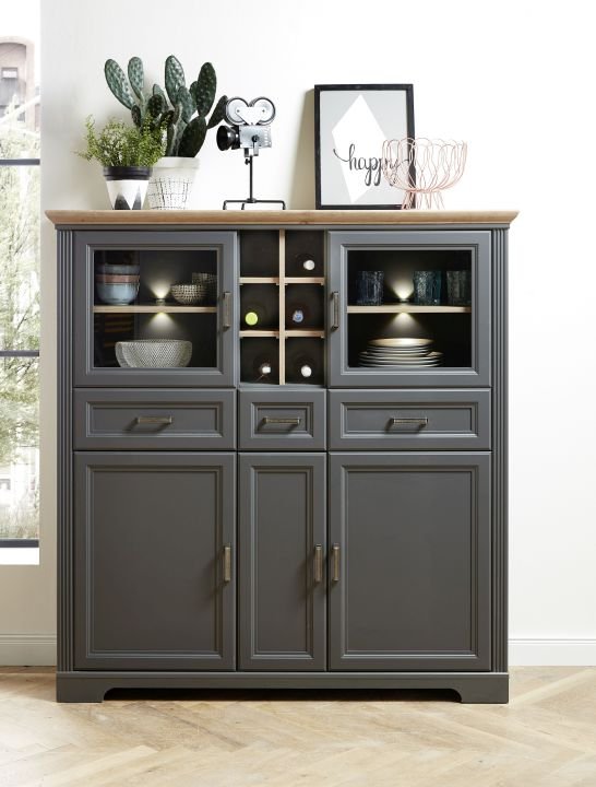 Innostyle Highboard Jasmin graphit 143 x 150 cm