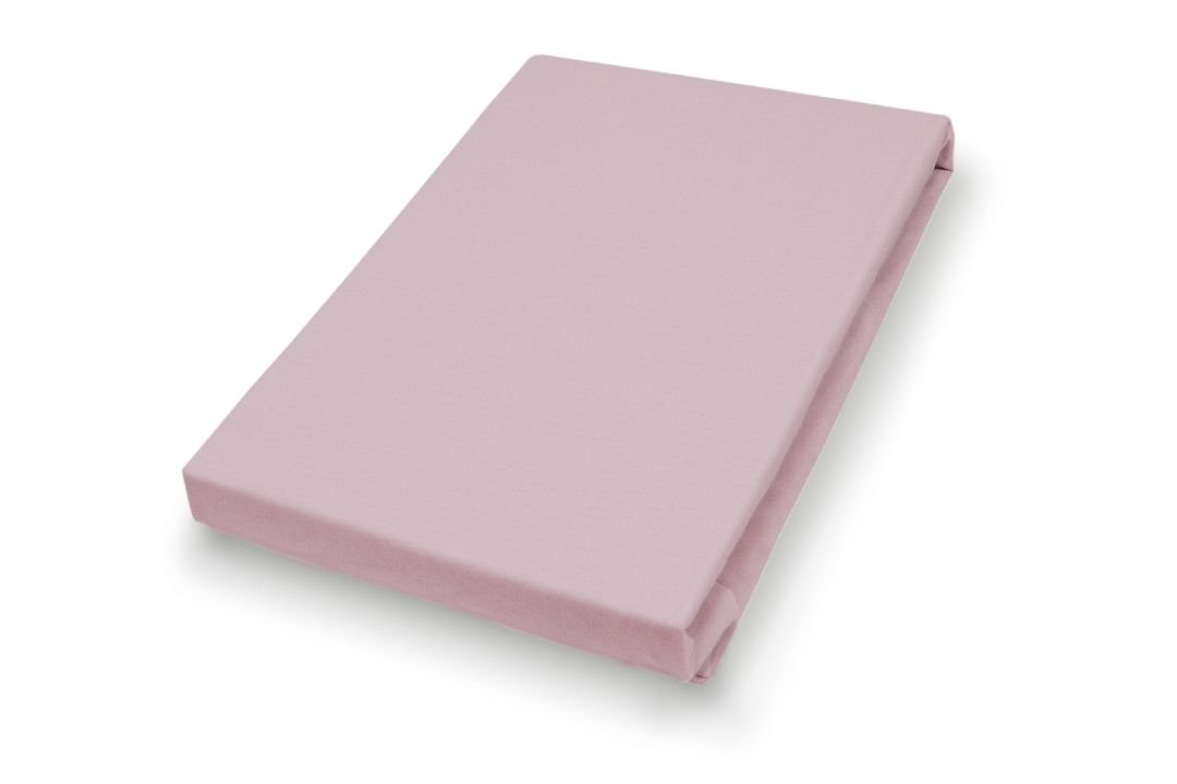 Hahn Haustextilien Mako-Feinjersey-Spannbetttuch mauve 150 x 200 cm