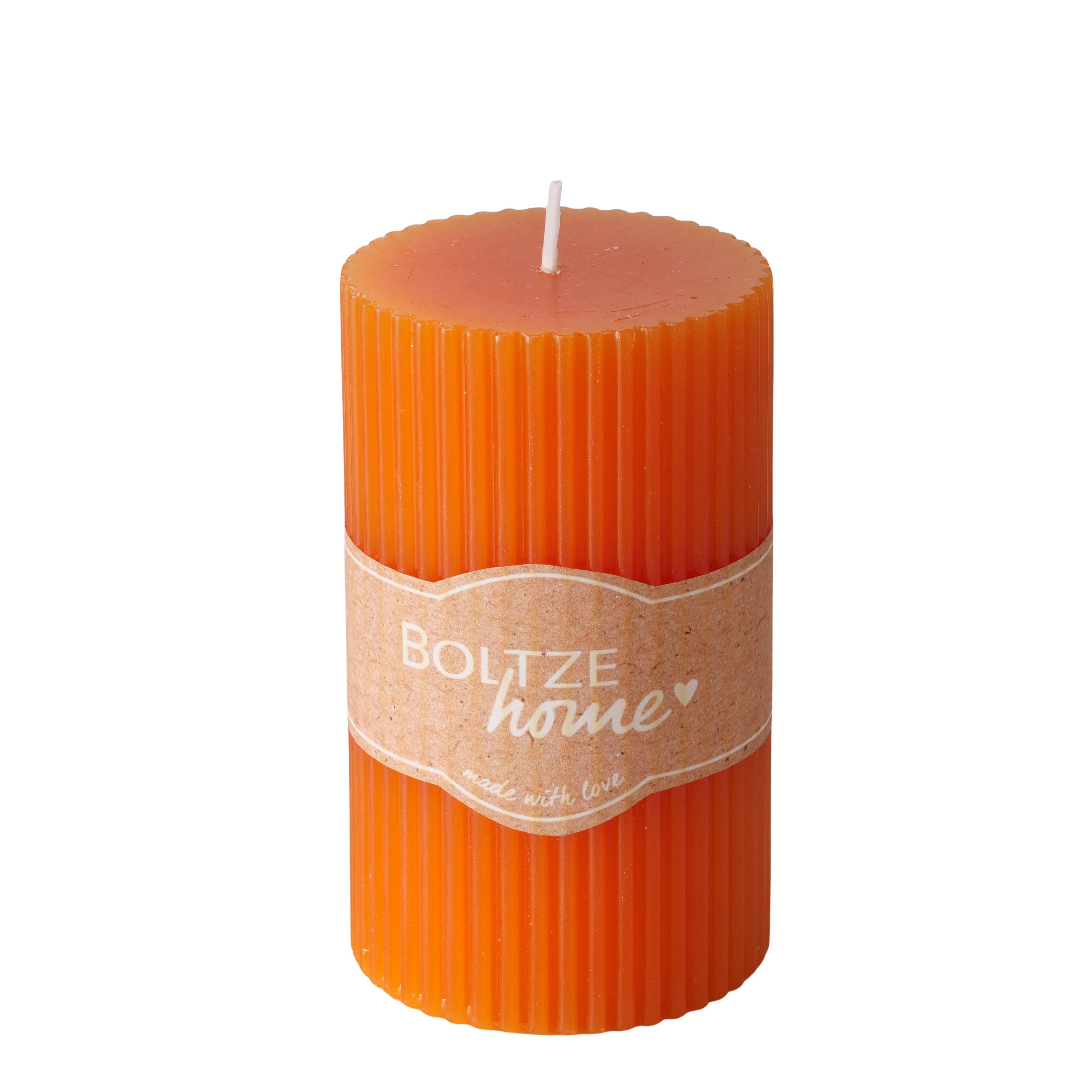 Boltze Stumpenkerze Classic Orange – Zeitlose Kerze für stimmungsvolles Licht