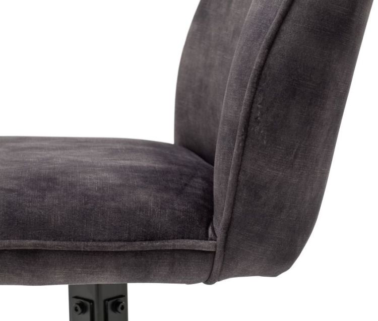 Esszimmerstuhl 4 Fuß Stuhl - Vintage  Velouroptik anthrazit - Ottawa