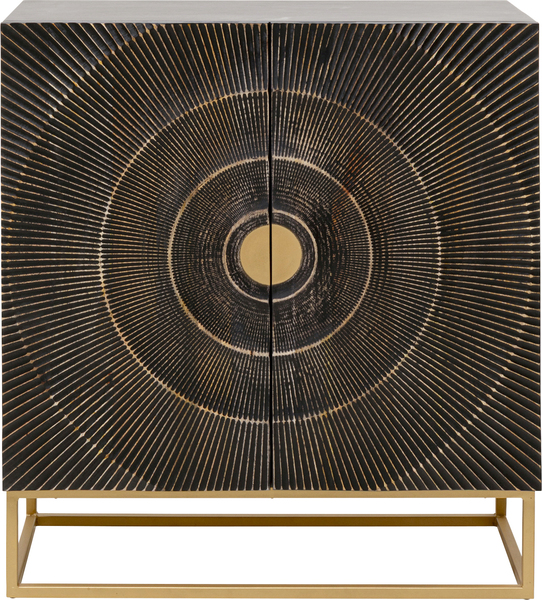 Kommode schwarz - 100 x 90 cm - KARE Madeira Dunkel