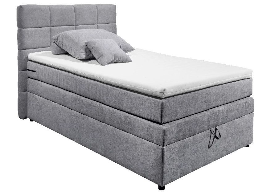 Black Red White Boxspringbett Tacoma grau 120 x 200 cm