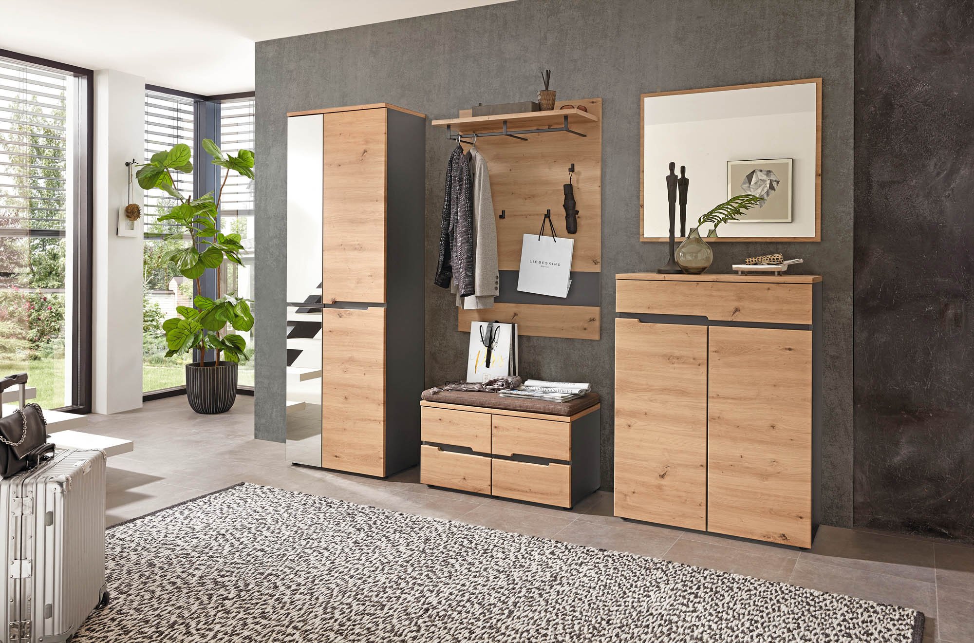 Innostyle Garderobenschrank Memphis Artisan Eiche 65 x 197 cm