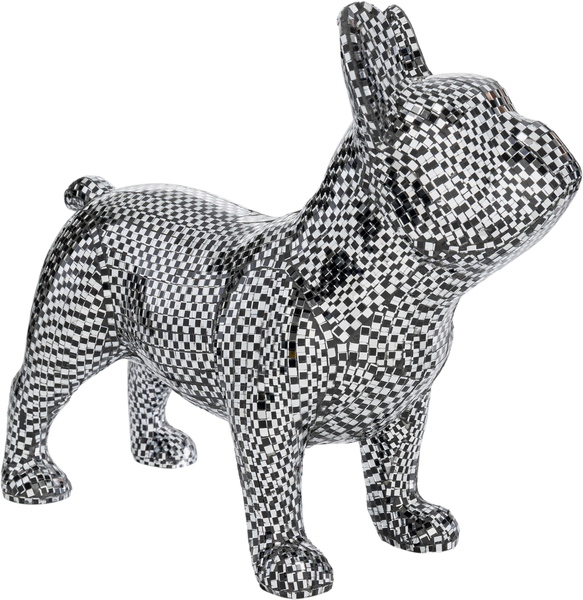 Deko Figur silber - 36 cm - KARE Bulldog Disco