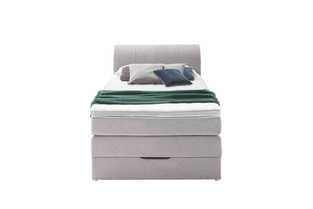 Boxspringbett Trondheim uni silver 120 x 200 cm