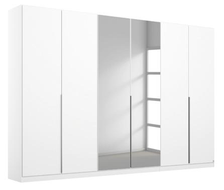 Drehtürenschrank mit 2 Holz- und 2 Spiegeltüren, 3 Schubkästen - Front+Korpus Eiche Artisan Nachbildung - Rauch Arne