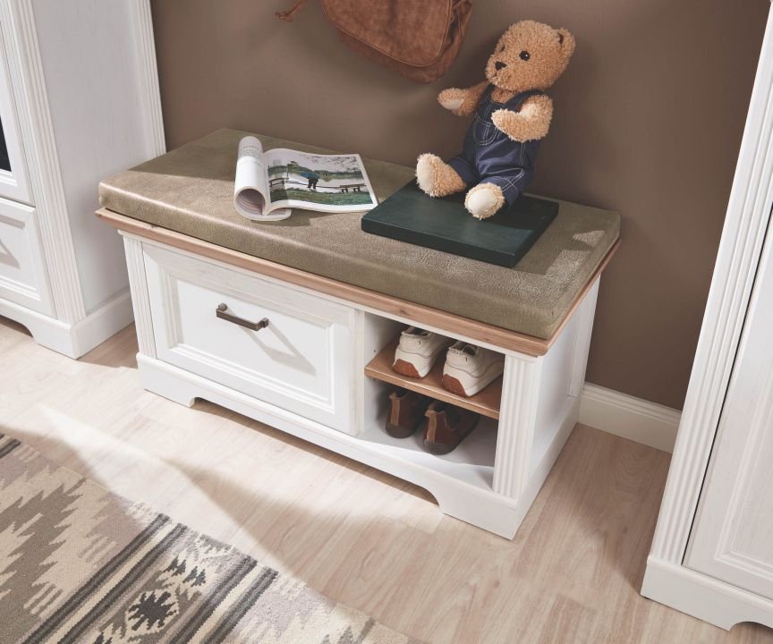 Innostyle Bank mit Sitzkissen Jasmin Pinie hell 93 x 49 cm