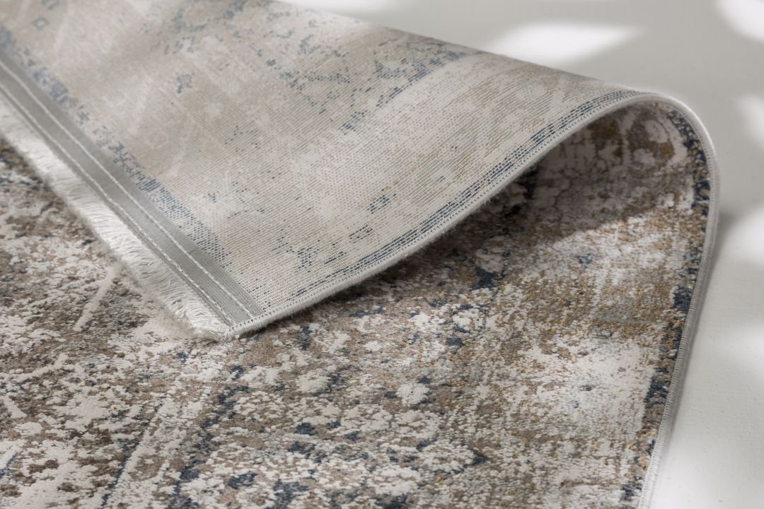 Astra Teppich Positano Bordüre beige/blau 140 x 200 cm