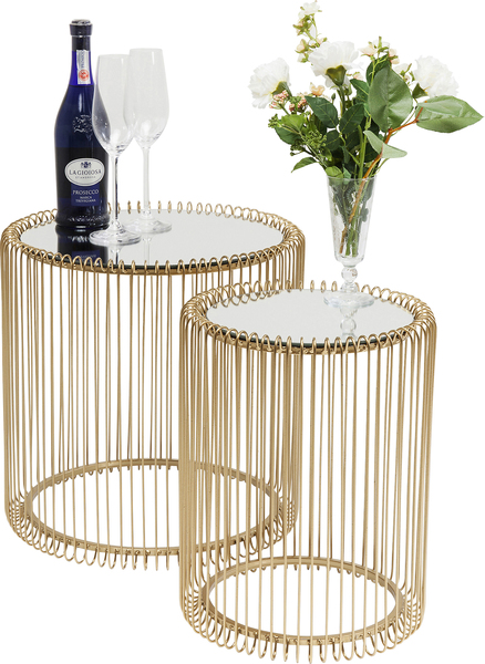 Beistelltisch 2er-Set gold - KARE Wire Brass (2/Set)