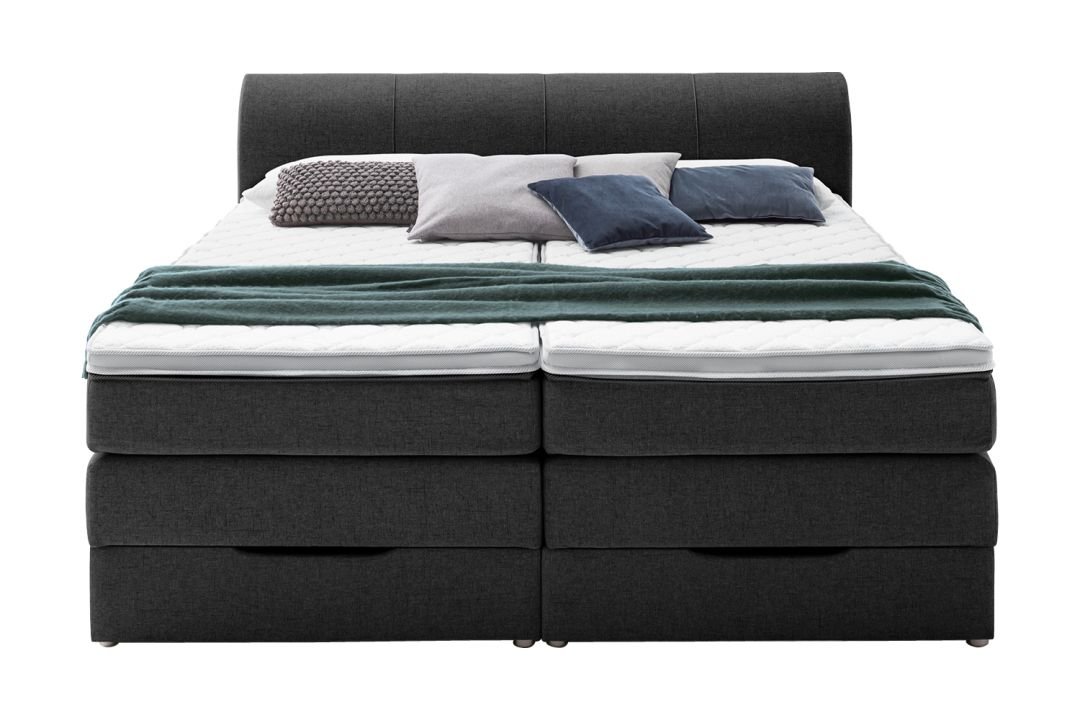 sun garden Boxspringbett BX1440 Modesto grau 200 x 200 cm