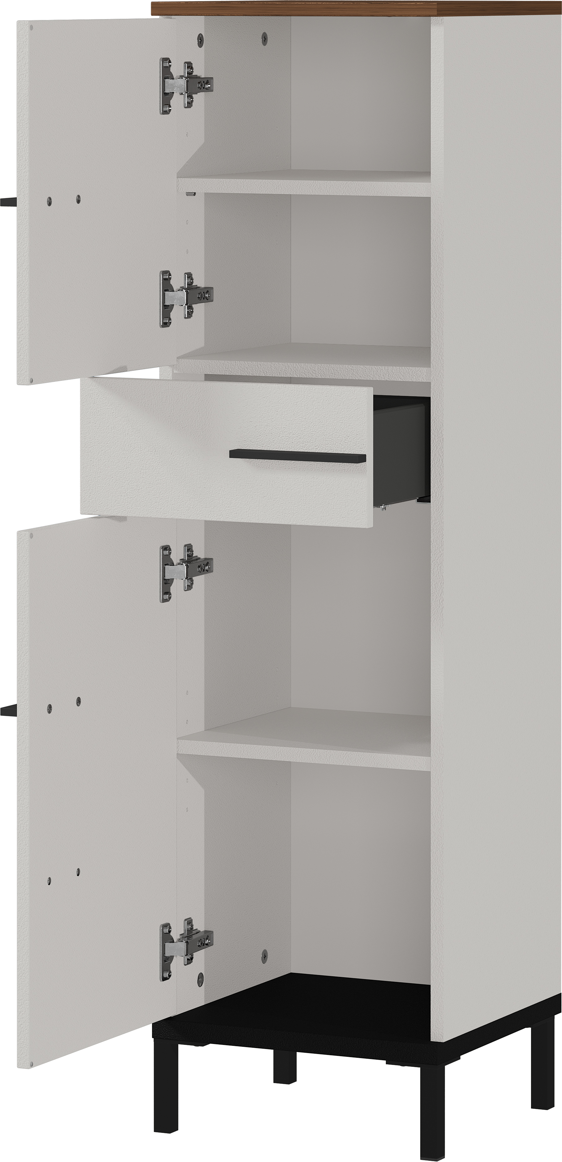 Mediumschrank Kaschmir &  Nussbaum Nachbildung - Barcelona - mit 2 Türen und 1 Schubkasten