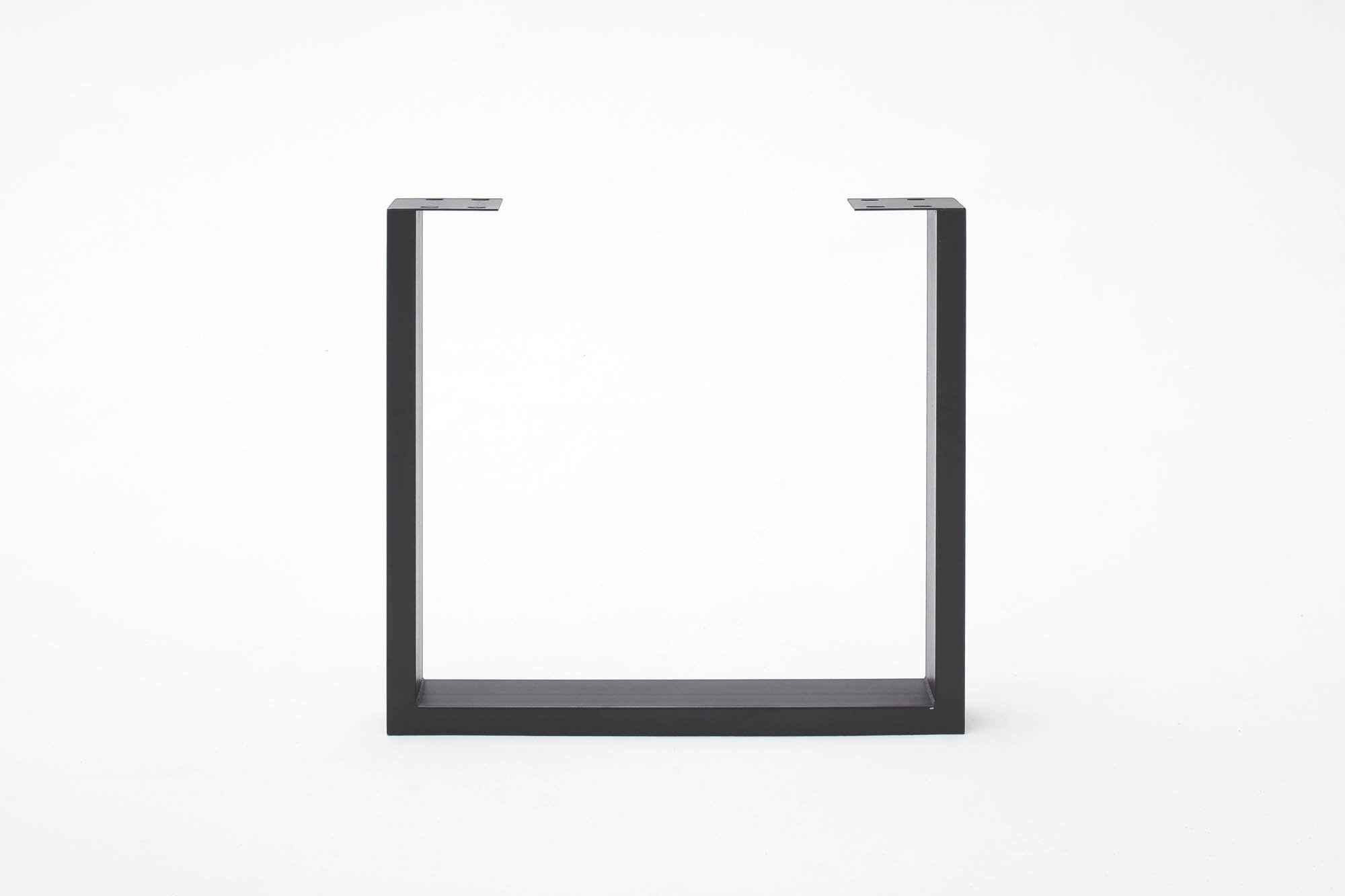 Elfo Möbel Esstisch Eiche geölt Keilgezinkt mit gerader Kante , Gestell: U-Fuß Schwarz , 180 x 100 cm , Walton S1002319 + S3000TUS