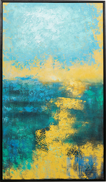 Leinwandbild blau - 125 x 215 cm - KARE Jardin Blau
