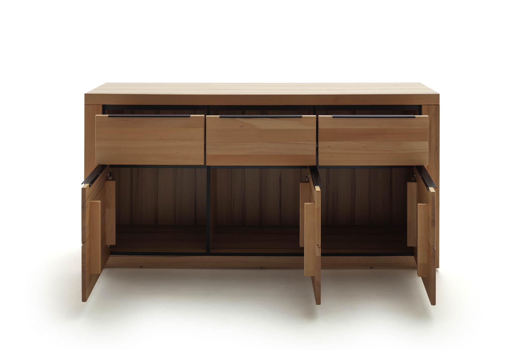 Sideboard 3 Holztüren und 3 Schubkästen - Buche massiv -  Broderick