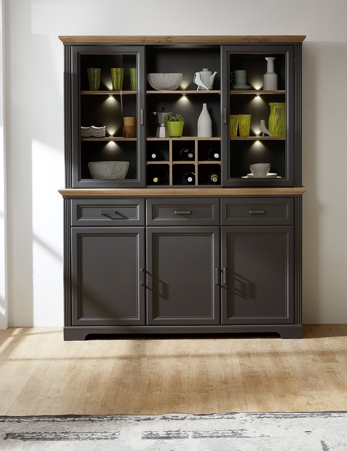 Innostyle Buffet-Aufsatz Jasmin graphit 166 x 103 cm
