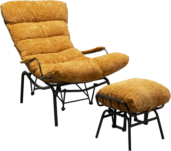 Sessel mit Hocker gelb - KARE Vienna Swing Gelb