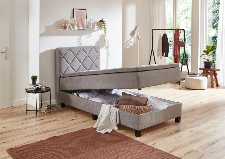 Sun Garden Boxspringbett Aalborg grau 120 x 200 cm