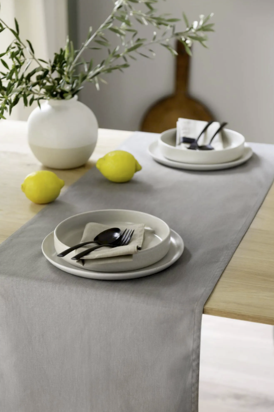 Schöner Wohnen Tischläufer Base 40x150 cm Grau – Baumwolle, waschbar & modernes Design