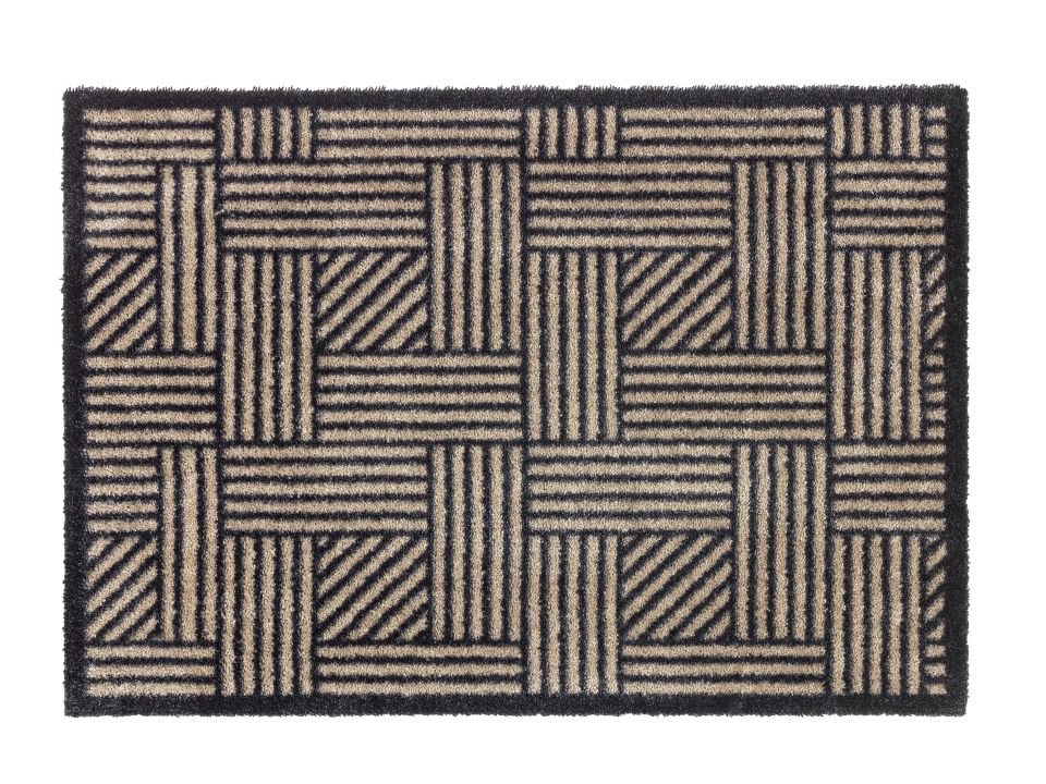 Schöner Wohnen Kollektion Fußmatte Streifengitter beige/anthrazit, 50 x 70 cm, Manhattan 1689040004006