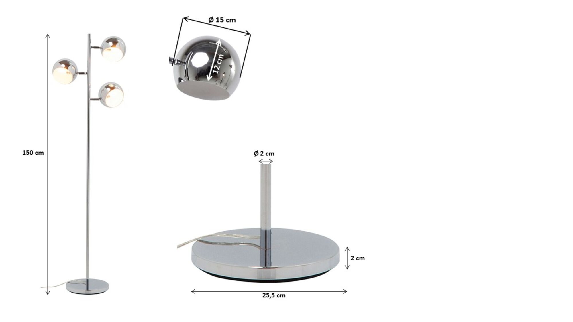 Stehleuchte silber - KARE Calotta Chrome