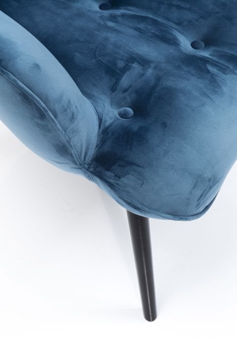 Sessel blau - KARE Black Vicky Velvet Petrol