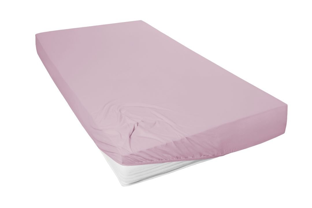 Hahn Haustextilien Mako-Feinjersey-Spannbetttuch mauve 100 x 200 cm