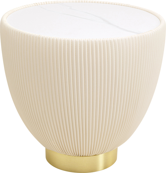 Beistelltisch rund beige - Ø47 cm - KARE Endless Vegas Weiß