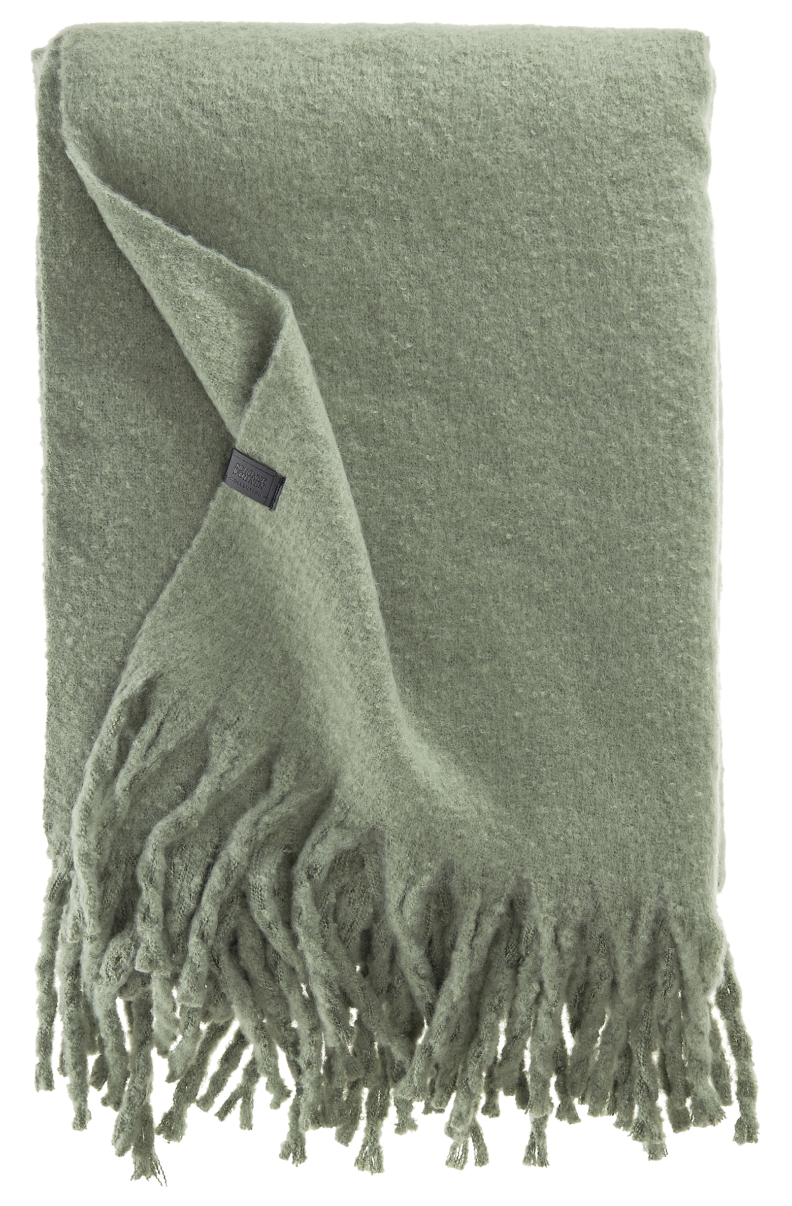 Schöner Wohnen Decke Plenty 140x200 cm Grün – Kuscheldecke mit Fransen, weich & pflegeleicht