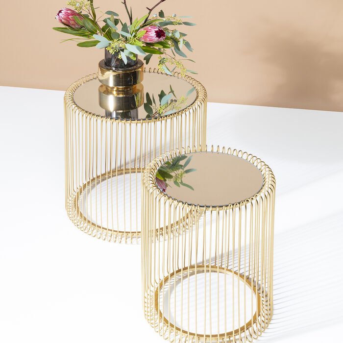 Beistelltisch 2er-Set gold - KARE Wire Brass (2/Set)