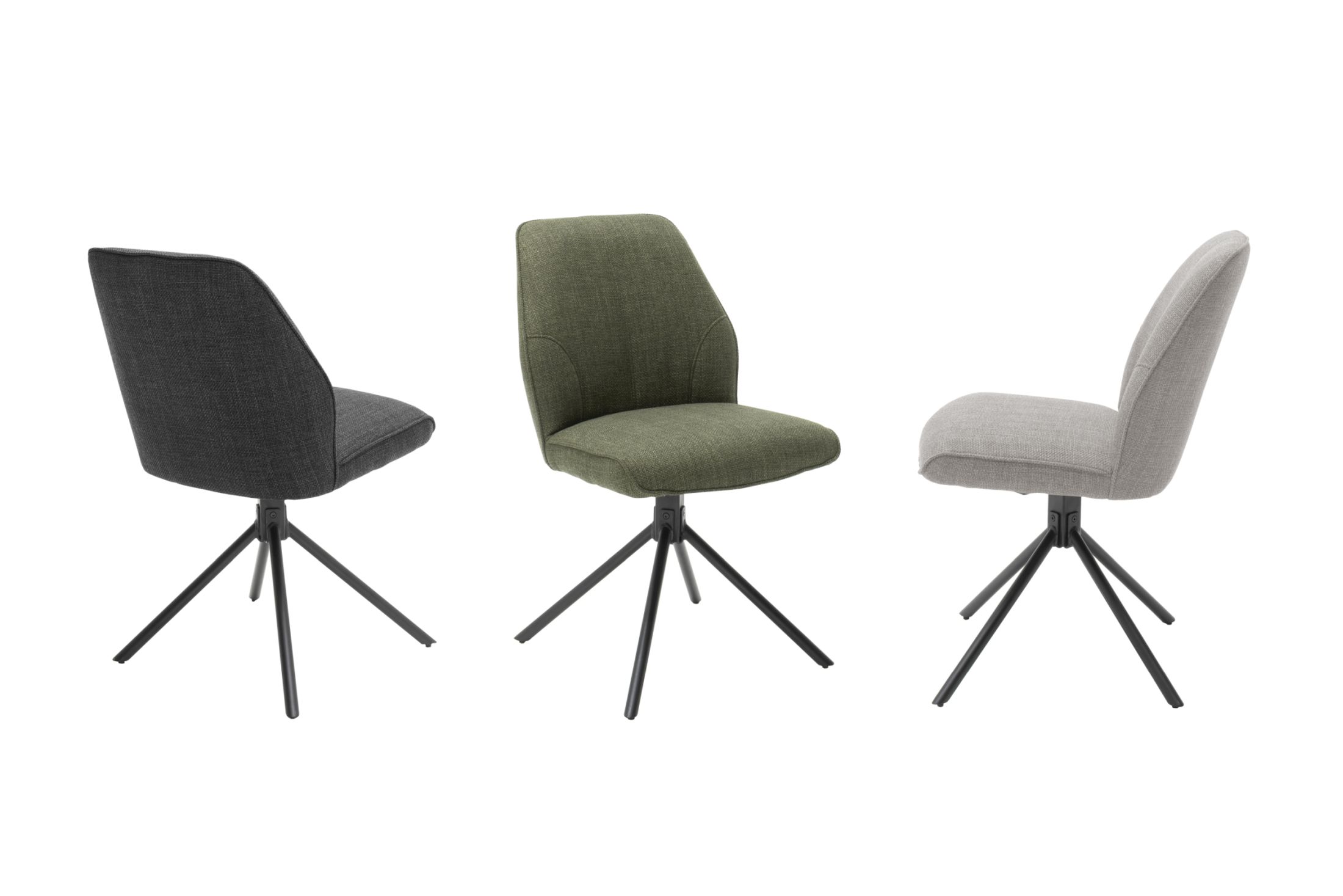 4 Fuß Stuhl Webstoff cappuccino mit Keder - 180 Grad drehbar, mit Autoreturn - MCA furniture Pemba