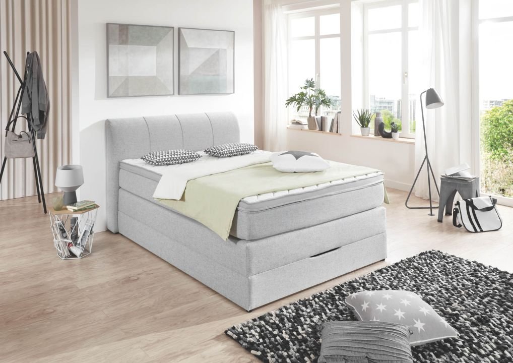 sun garden Boxspringbett BX1440 Modesto silber 100 x 200 cm