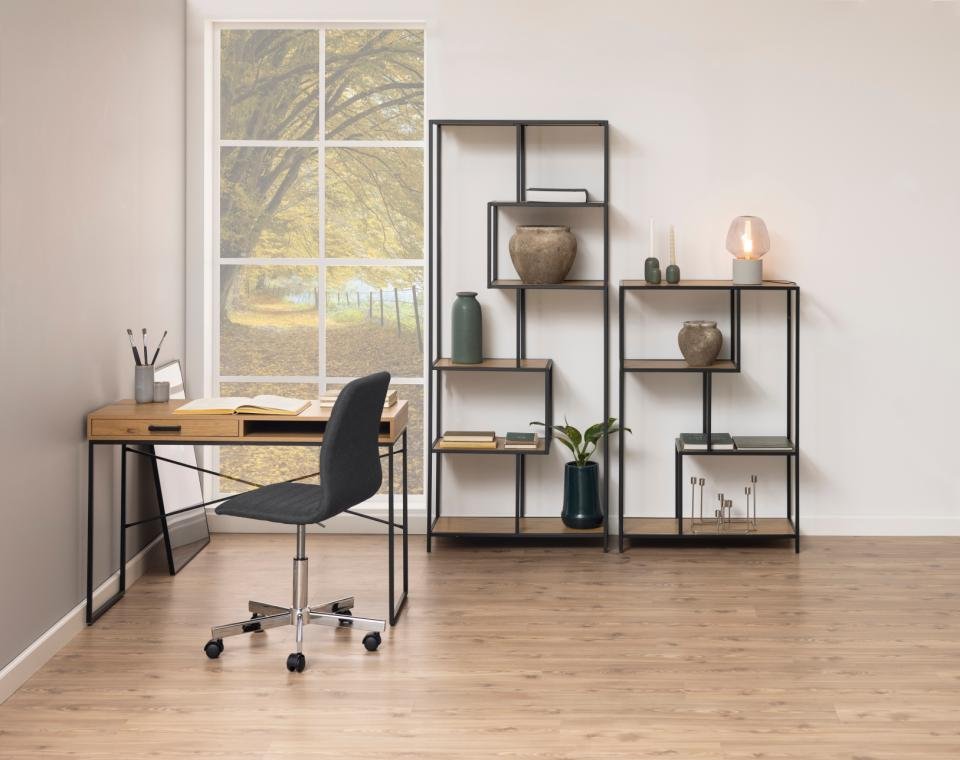 Actona Regal Seaford, asymmetrisch, wildeiche/schwarz matt, 77 x 114 cm, 0000089164