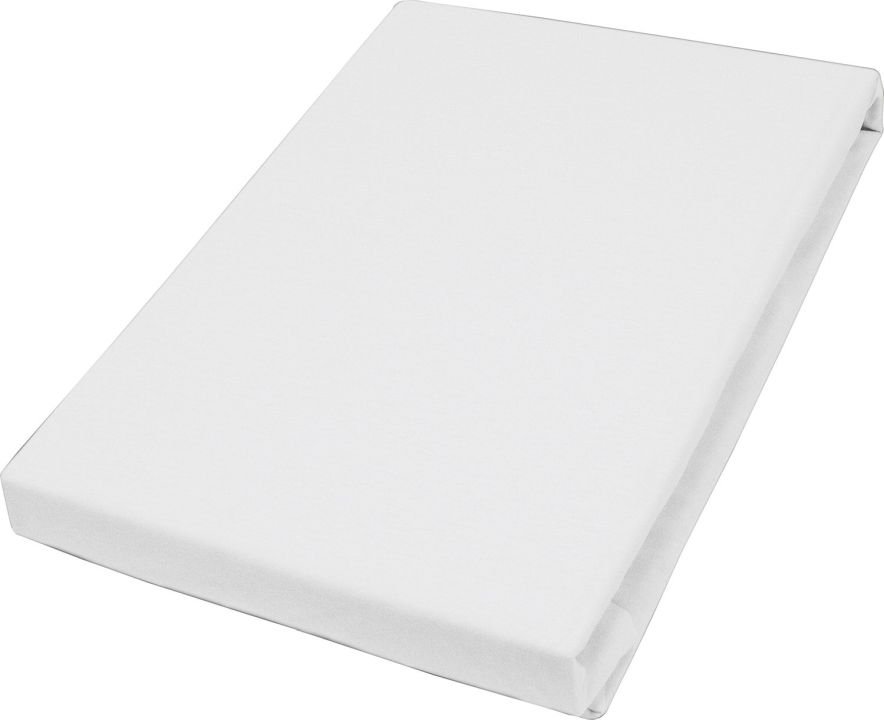 Hahn Haustextilien Elastan-Jersey-Spannbettuch für Topper weiß 100 x 200 cm