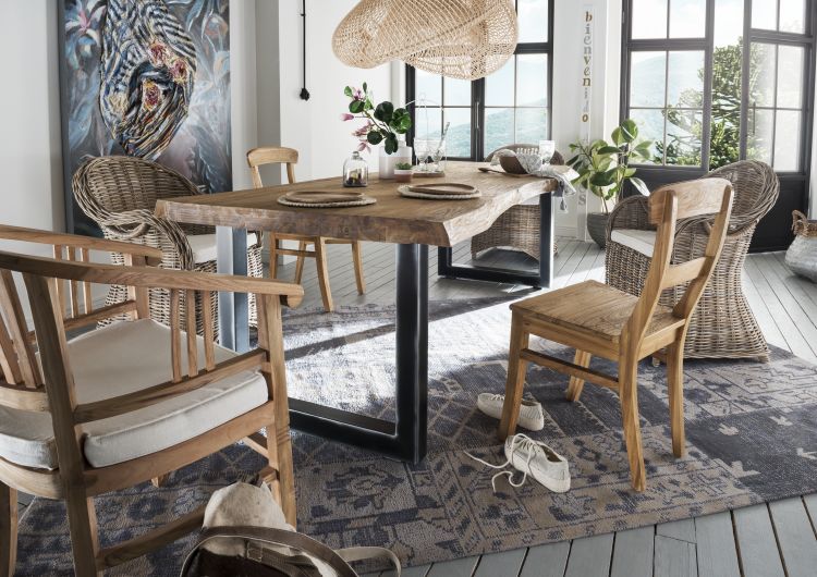 Unikat Esstisch Edge massiv Teak 180 x 100 cm