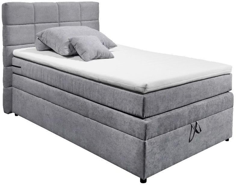Black Red White Boxspringbett Tacoma grau 140 x 200 cm