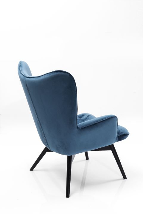 Sessel blau - KARE Black Vicky Velvet Petrol
