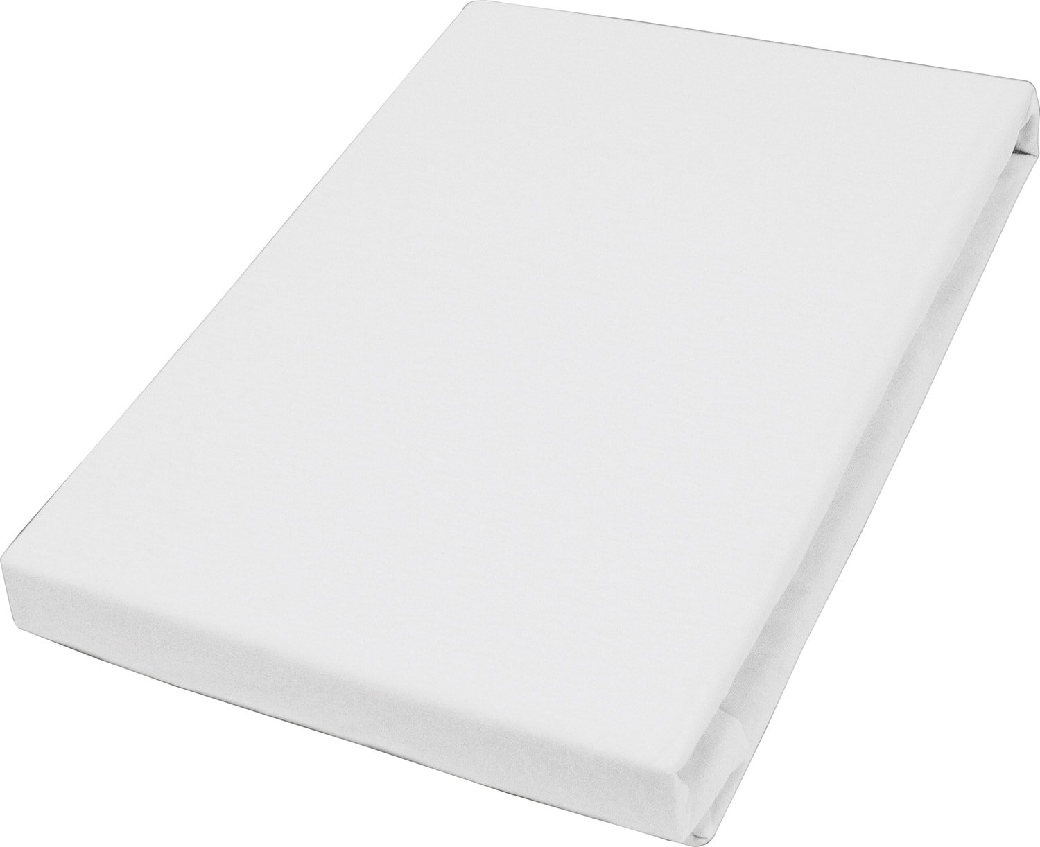 Hahn Haustextilien Mako-Feinjersey-Spannbetttuch weiß 150 x 200 cm
