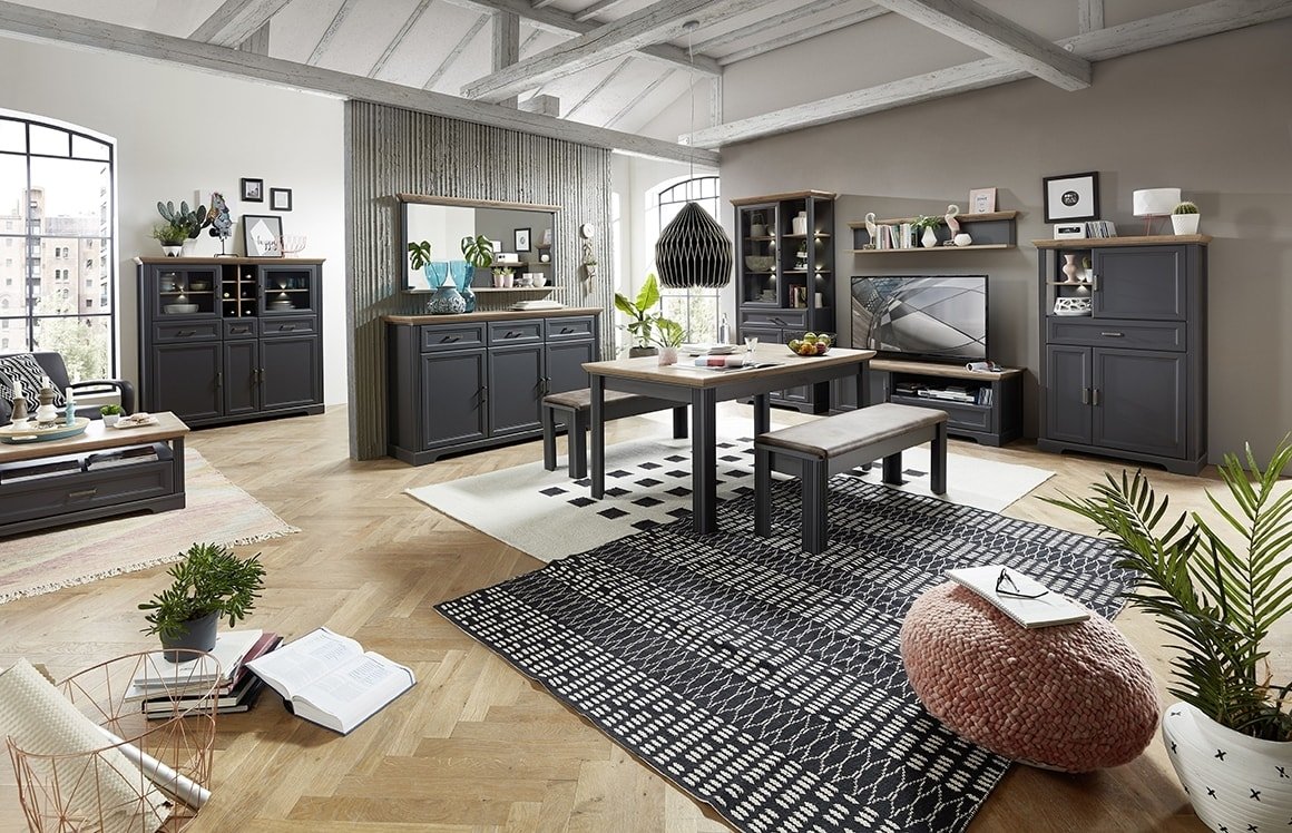Innostyle Highboard Jasmin graphit 143 x 150 cm