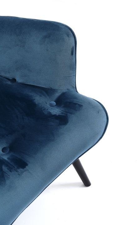 Sessel blau - KARE Black Vicky Velvet Petrol