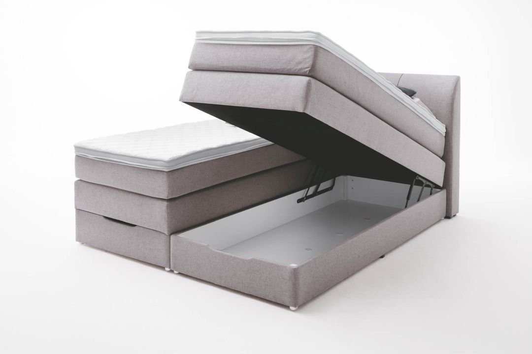 sun garden Boxspringbett BX1440 Modesto silber 200 x 200 cm