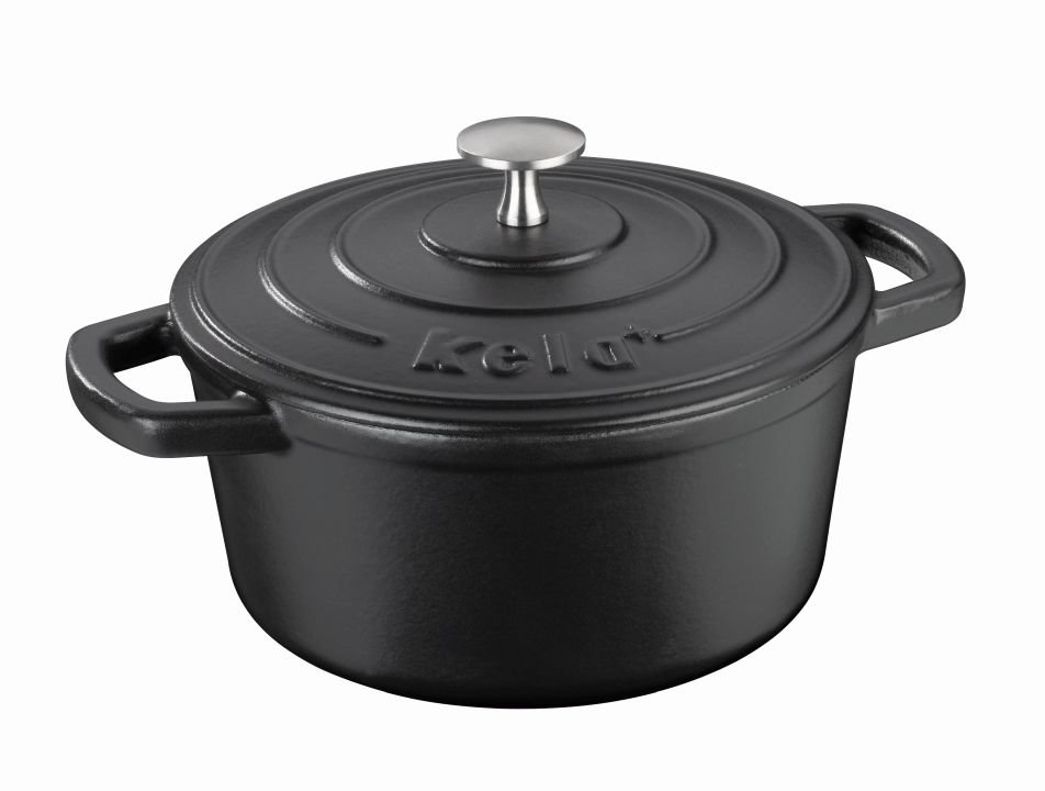 Kela Gusseisen-Bräter Calido rund schwarz matt 2,5l