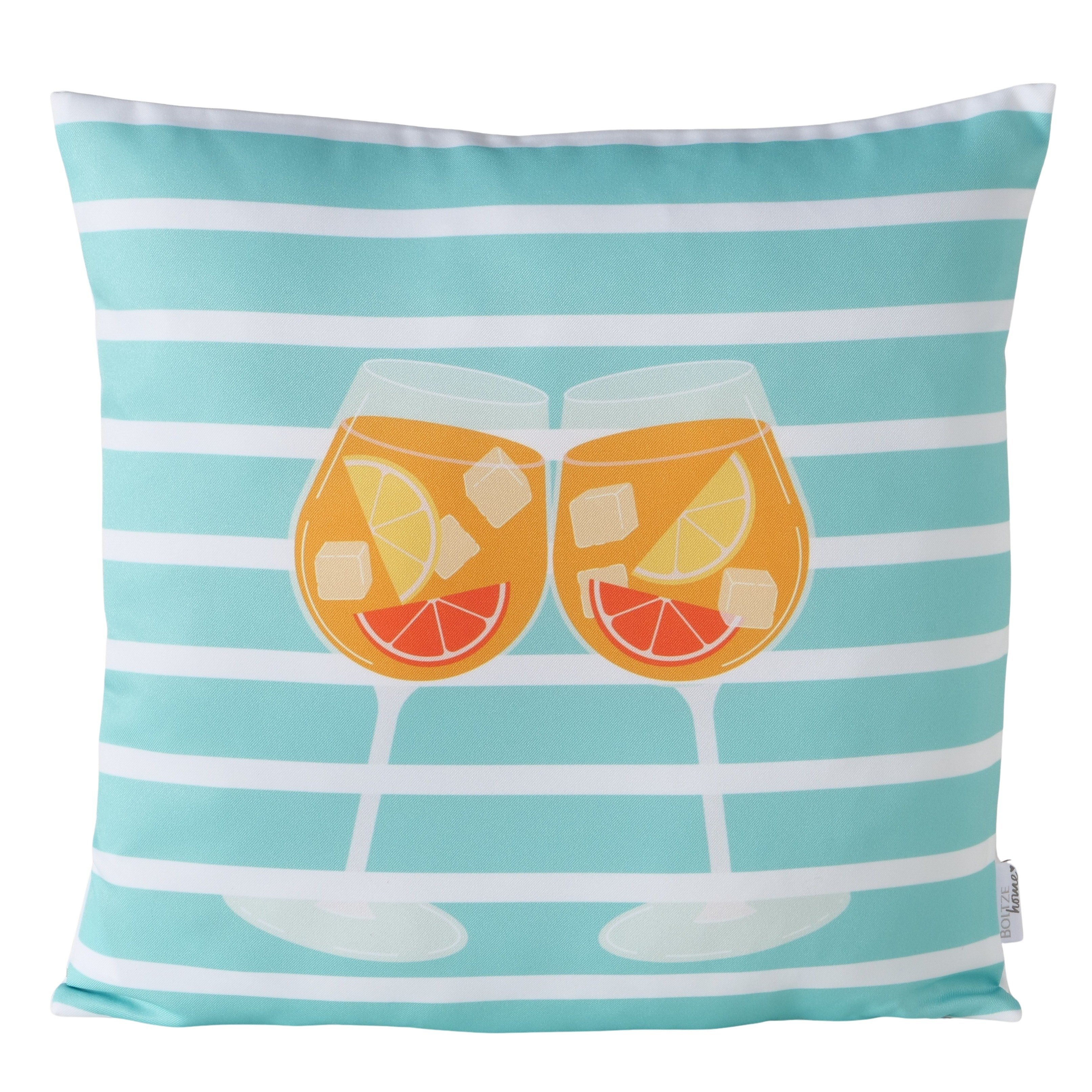 Boltze Kissen Summer Spritz – Dekokissen mit Sommer-Cocktail-Motiv